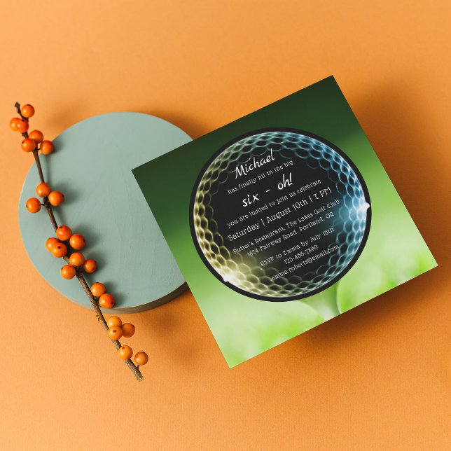 Invitation Le Big Six-Oh Golf 60e anniversaire (Créateur téléchargé)