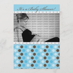 Invitation Le bleu de chocolat pointille l'invitation de baby
