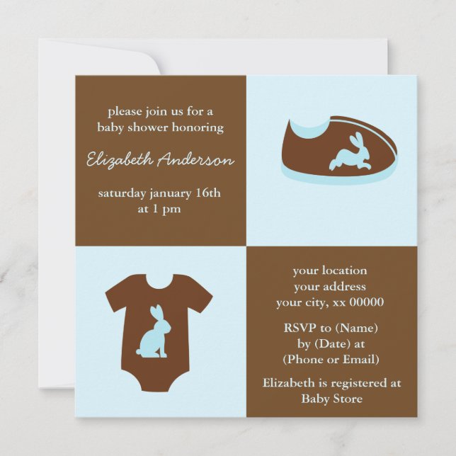 Invitation Le bleu équipe le baby shower de garçon (Devant)
