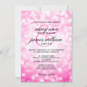 Invitation Le Bokeh rose éclaire un mariage élégant