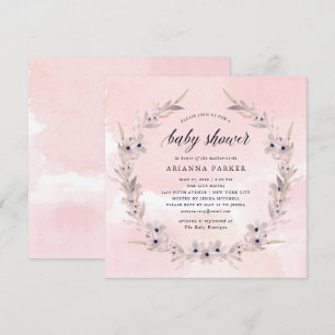 Invitation Le bonheur d'aquarelle rougissent baby shower