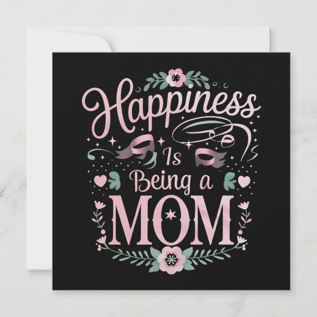 Invitation Le bonheur est d'être une maman pour la fête des m (Devant)