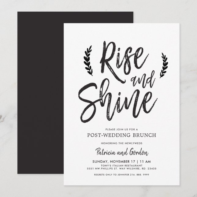 Invitation Le brunch après Mariage de la relève et du brillan (Devant / Derrière)
