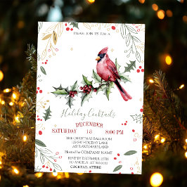 Invitation Le cardinal rouge Holly Berry Company Noël
