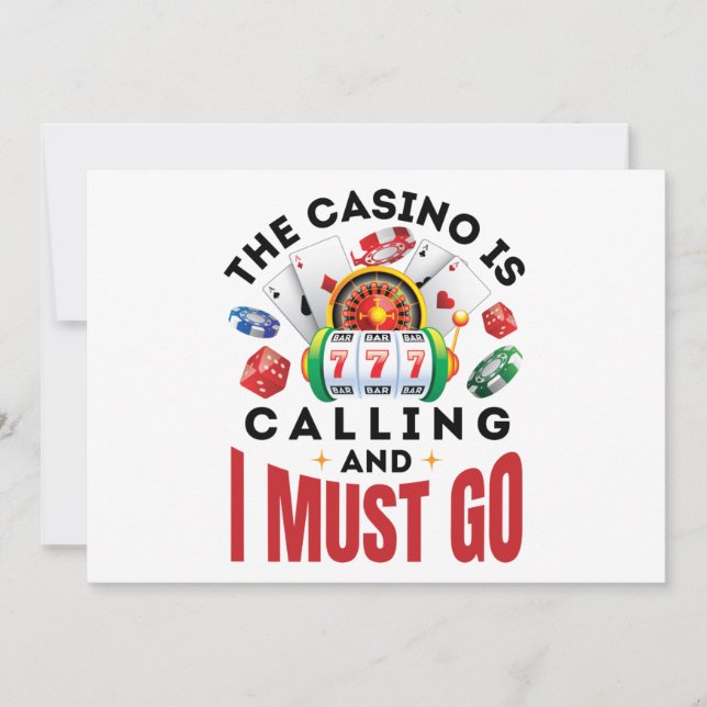 Invitation Le Casino appelle et je dois aller à la fête drôle (Devant)