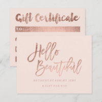 Le certificat-prime rougissent or rose bonjour
