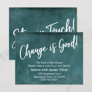 Invitation Le changement est bon ! Grunge Turquoise Moving Fa