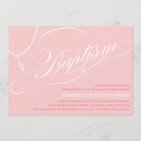 LE CHAPELET ROSE PERLE L'INVITATION DE BAPTÊME DE