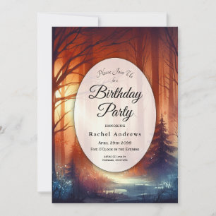 Invitation Le charme des bois de l'automne fête d'anniversair