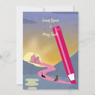 Invitation Le chemin que nous empruntons au mariage