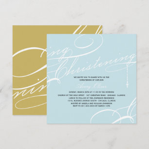Invitation Le Christ par écrit Moderne Croix Bleue Religieux