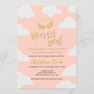 Invitation Le ciel a envoyé Baby shower fille