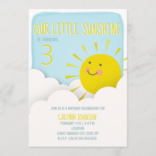 Invitation Le ciel bleu de soleil opacifie l'anniversaire