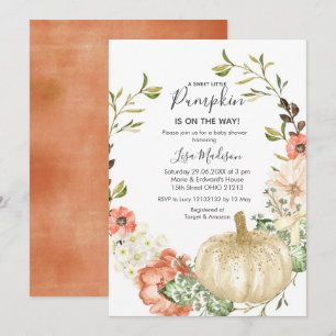 Invitation Le Citrouille d'automne est sur le chemin Baby sho
