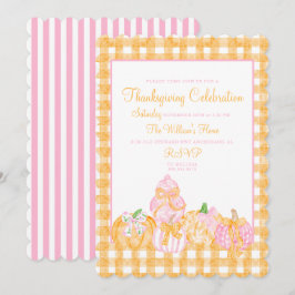 Invitation Le Citrouille de Preppy annonce la fête de Thanksg