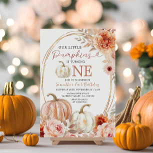 Invitation Le Citrouille Pastel Orange fête son anniversaire