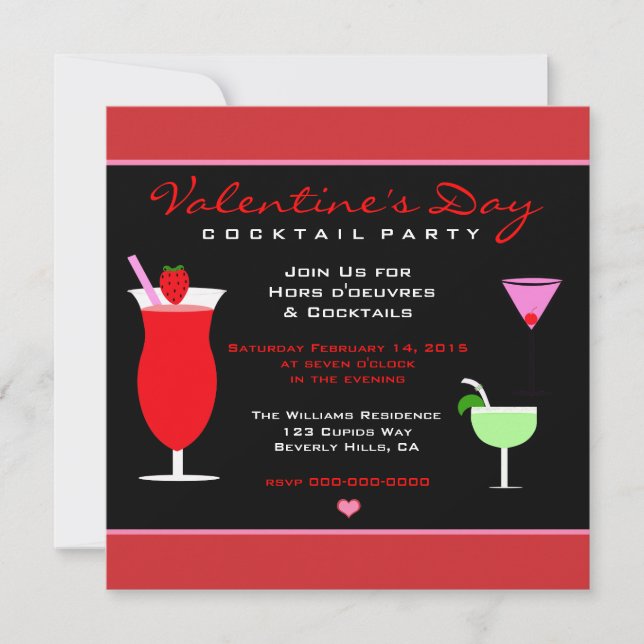 Invitation Le cocktail de Valentine (Devant)