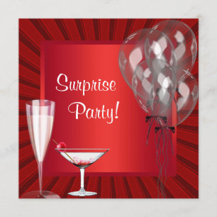 Invitation Le cocktail monte en ballon la fête d'anniversaire