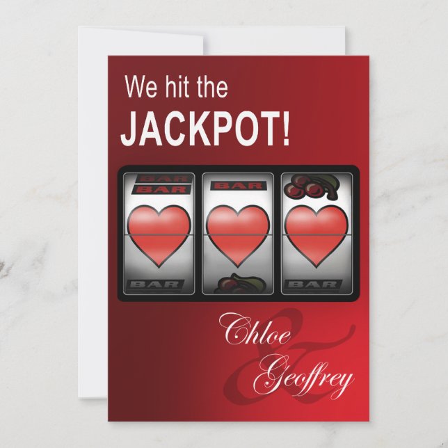 Invitation Le coeur de gros lot de Las Vegas raine le mariage (Devant)