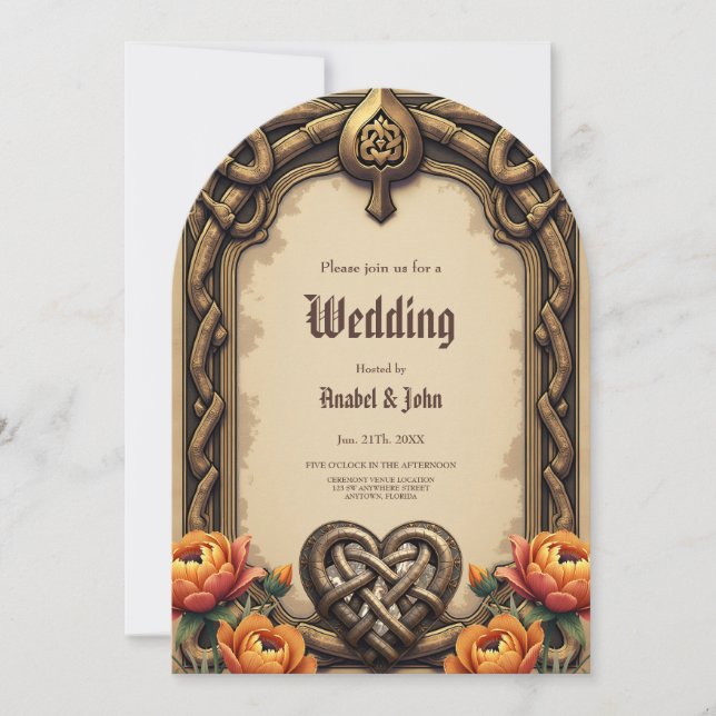 Invitation Le coeur des dieux anciens : (Devant)