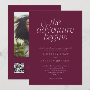 Invitation Le commencement de l'aventure Mariage minimaliste 