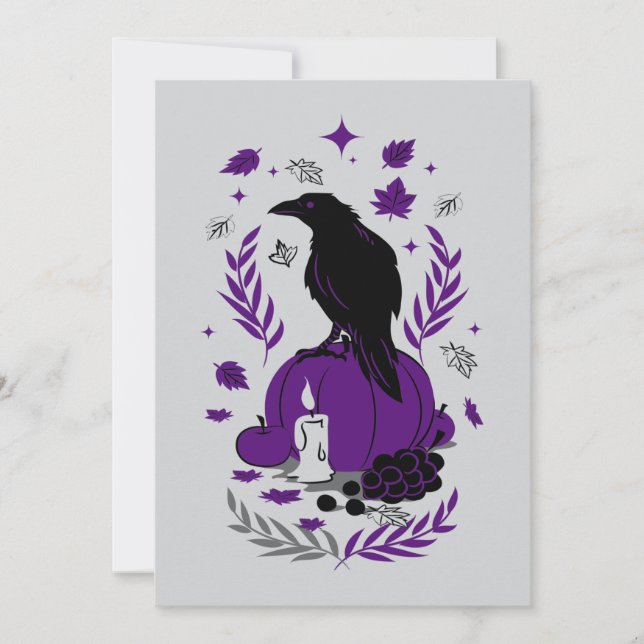 Invitation Le Corbeau de l'automne - Soirée gothique d'Hallow (Devant)