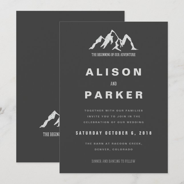 INVITATION LE DÉBUT DE NOTRE AVENTURE-FAIRE-PART DE MARIAGE (Devant / Derrière)