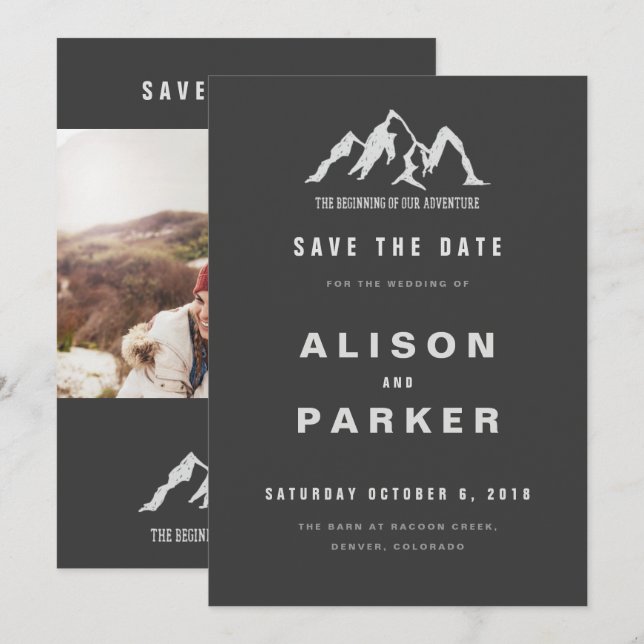 Invitation le début de notre aventure sauver la date (Devant / Derrière)