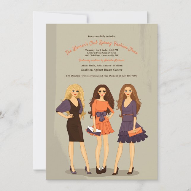 Invitation Le défilé de mode modèle l'invitation (Devant)