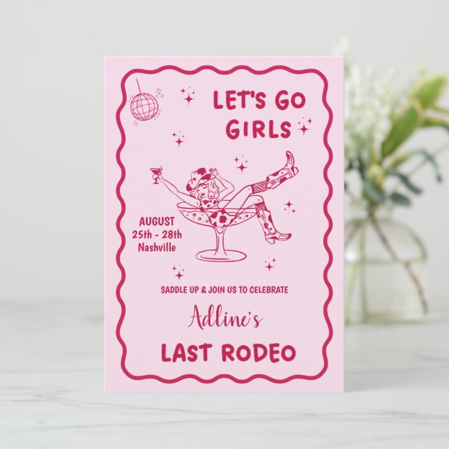 Invitation Le Dernier Rodéo Week-end de Bachelorette à Nashvi (Debout devant)