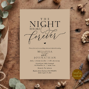 Invitation Le Dîner de Répétition Romantique de la Nuit Avant