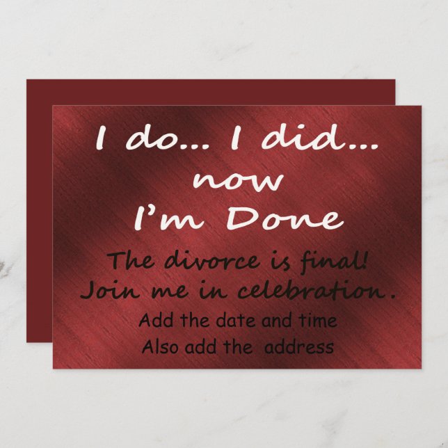 Invitation Le divorce est définitif (Devant / Derrière)