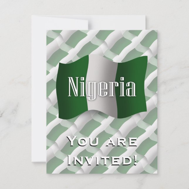 Invitation Le drapeau du Nigeria brandissant l'aile (Devant)