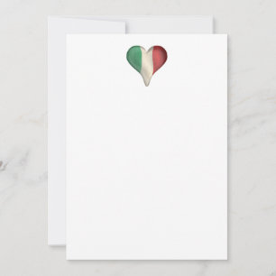 Invitation Le Drapeau Italien dans le coeur