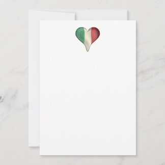 Invitation Le Drapeau Italien dans le coeur
