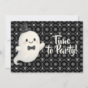 Invitation Le fantôme de dessin animé de Suave Halloween