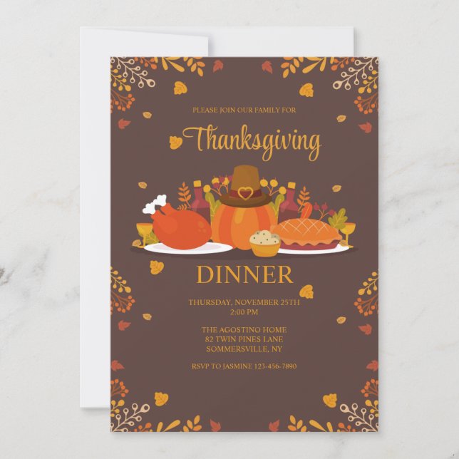Invitation Le Festin de Thanksgiving (Devant)