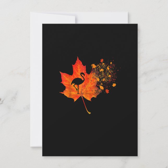 Invitation Le Flamant rose mignon Thanksgiving Fall Leaves Co (Devant)