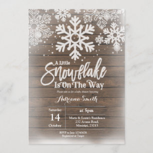 Invitation Le flocon de neige d'hiver est en route baby showe