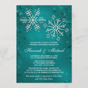 INVITATION LE FLOCON DE NEIGE TURQUOISE COUPLE LE WEDDING