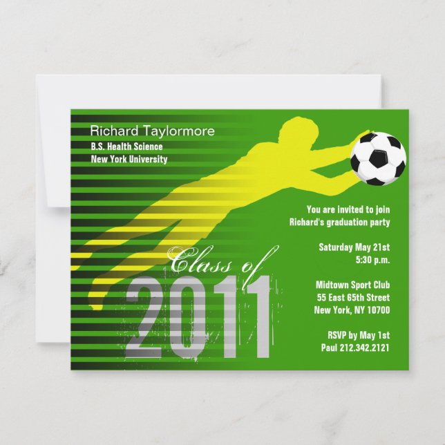 Invitation Le football d'invitation de partie de sport (Devant)