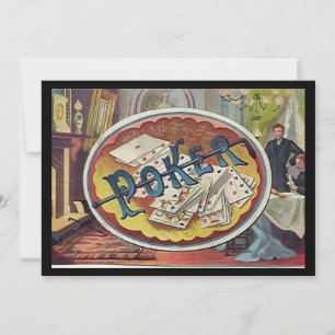 Invitation Le fumoir vintage des hommes de tisonnier jouant