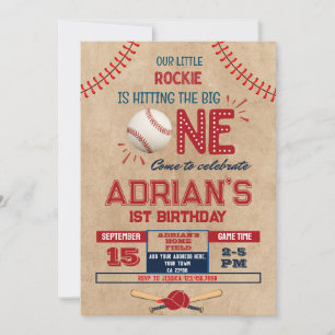 Invitation Le garçon de 1er anniversaire du baseball