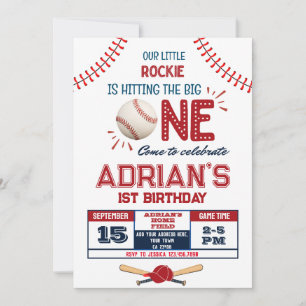 Invitation Le garçon de 1er anniversaire du baseball