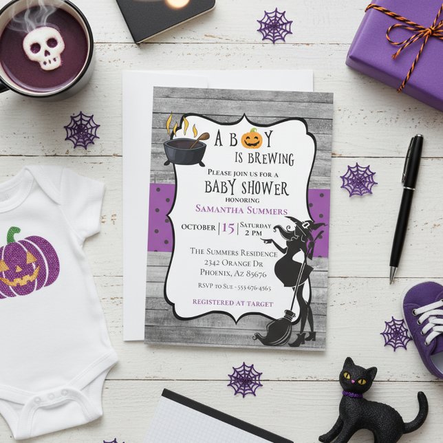 Invitation Le garçon d'Halloween brasse un Baby shower de sor (Créateur téléchargé)