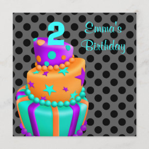 Invitation Le gâteau noir pourpre présente le 2ème