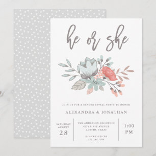 Invitation Le genre botanique floral de l'aquarelle  
