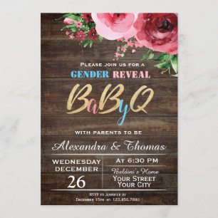 Invitation Le genre de bébé indiquent l'invitation de baby