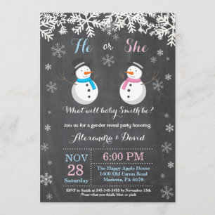 Invitation Le genre de bonhomme de neige d'hiver indiquent