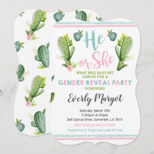 Invitation Le genre de cactus indiquent la partie que le bébé